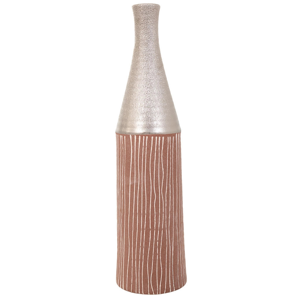Vaso in ceramica argento 13,5x13,5x53h