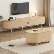 Mobile TV e tavolino con contenitore; MDF; naturale