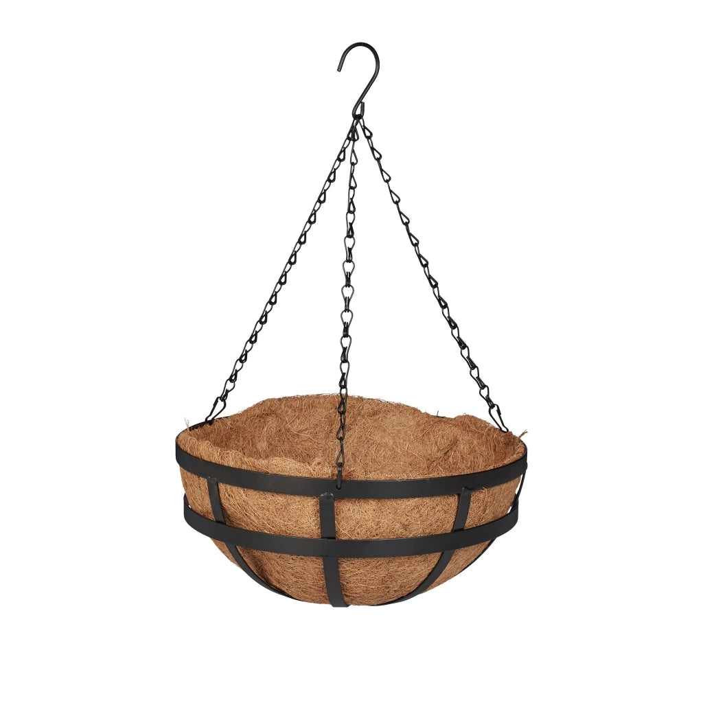 Set di 3 vasi sospesi per piante ricadenti balcone design moderno 40 x 25 x 25 cm in metallo nero 13_0012391