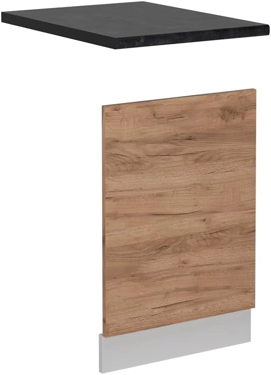 Pannello frontale R-Line, Quercia dorata, 45 cm PL Antracite, per la libera combinazione all'interno di sistemi cucina modulari
