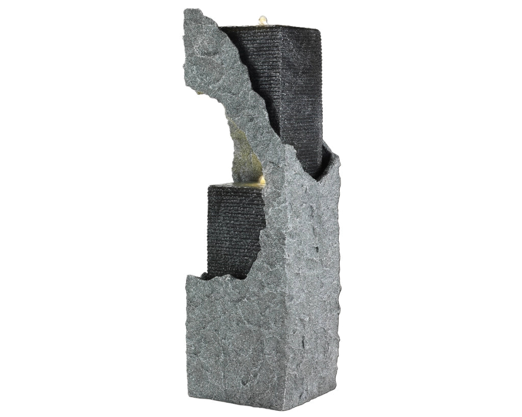 Fontana in poliresina da esterno grigia 87h cm