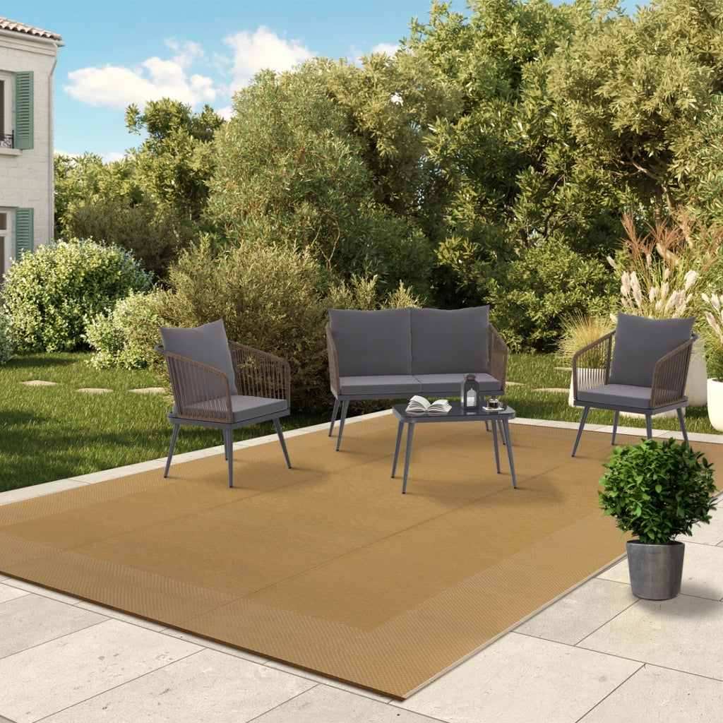 IDMarket - Tappeto per esterni KEOLA effetto juta 270 x 370 CM