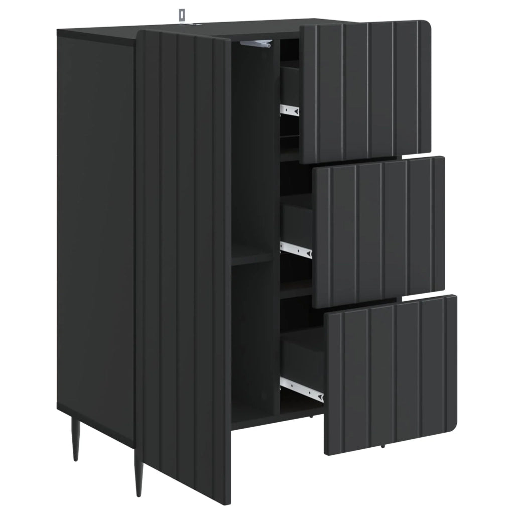 Credenza Nero 66 x 34,5 x 91,5 cm Legno ingegnerizzato