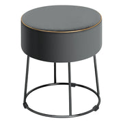 Poggiapiedi rotondo in velluto 34 x 34 x 41 cm multifunzionale 150 kg stile moderno ed elegante in velluto grigio 20_0014182