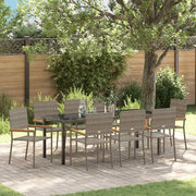 Set da Pranzo per Giardino con cuscino 9 pcs Grigio polyrattan 3379715
