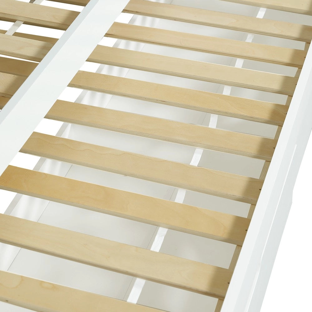Letto Singolo Estraibile con Cassetti in Legno Massello ¨C MINIMAL ¨C Bianco 90x200