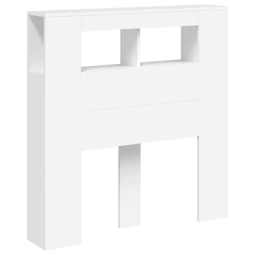 Testiera LED-Testata con Luci LED Bianca 100x18,5x103,5 cm Legno Multistrato