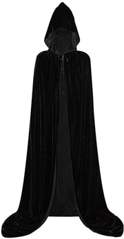 Cappotto con Cappuccio in Velluto - Lunghezza 130 cm - Costumi Halloween e Carnavale - Foderato con Fibrillato in Poliestere
