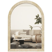 Specchio da Parete ad Arco 50x2x70 cm con Cornice  in Vetro e Polistirene Beige