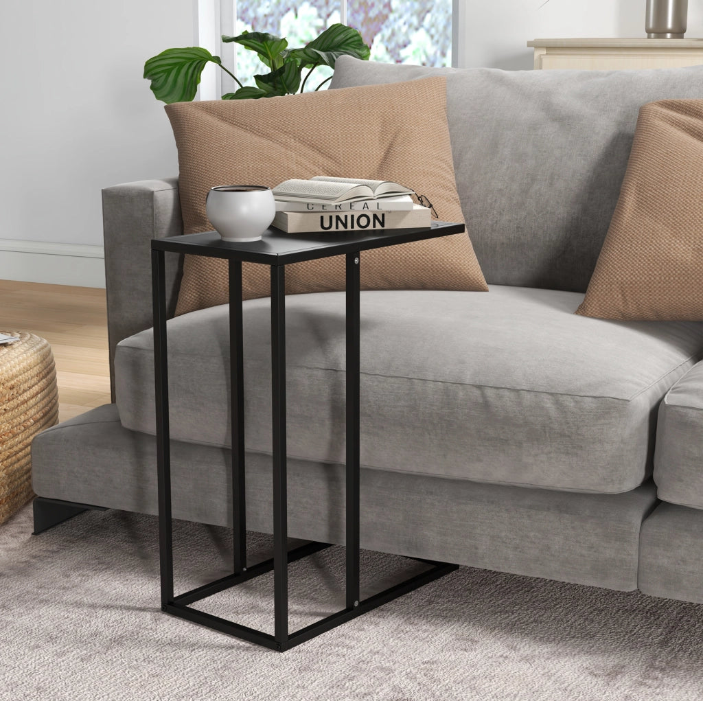 Tavolino a C 46x26x60 cm nero – per divano e letto