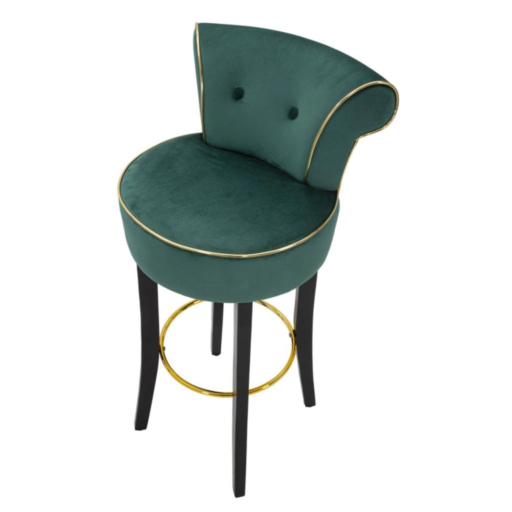 Sgabello Alto VKH443, Verde, Metallo, 46x48x96 cm