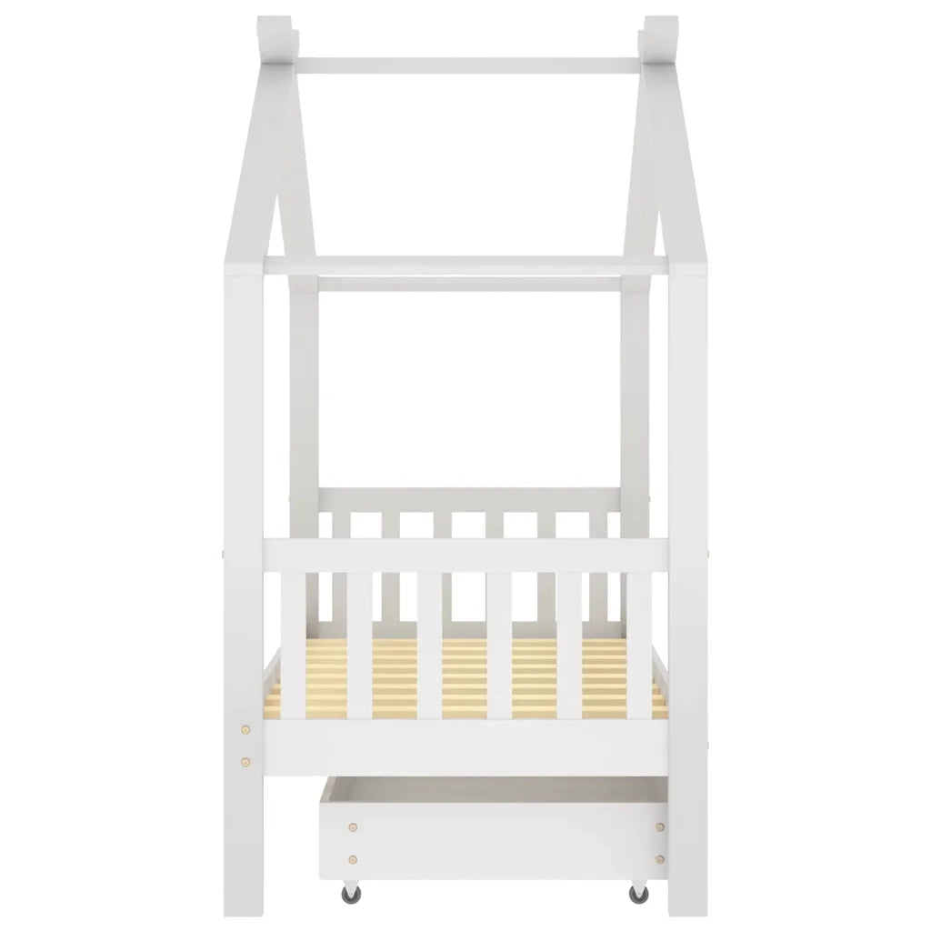 Giroletto per Bambini con Cassetto Bianco Legno Pino 80x160 cm 322149