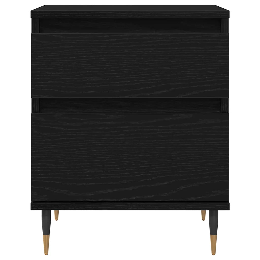 Armadio da Notte Rovere Nero 40 x 35 x 50 cm Legno multistrato 862965