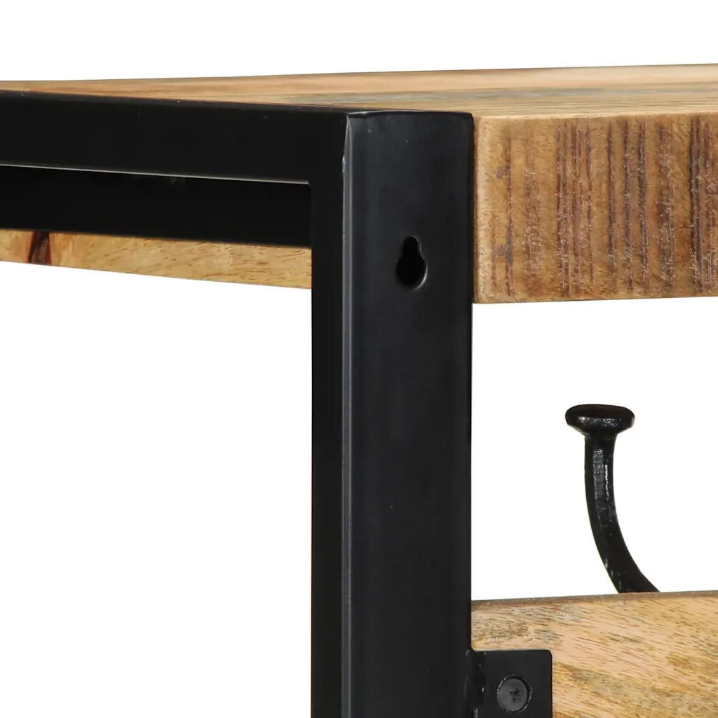 vidaXL Appendiabiti 80x35x35 cm in Legno Massello Grezzo di Mango