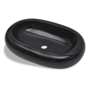 Lavandino da bagno in ceramica ovale nero CFW6161545