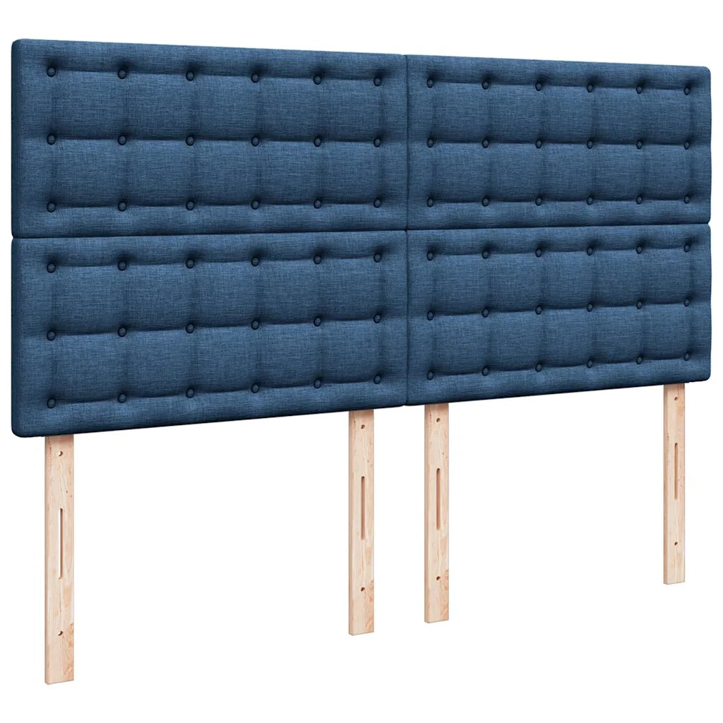 Struttura Letto Pouf con Materasso Blu 180x200cm in Tessuto 3314196