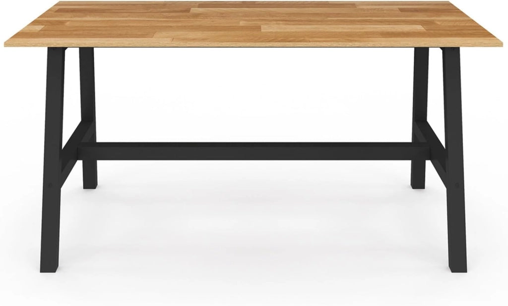 Tavolo da pranzo rettangolare MADELEINE 6 persone legno e metallo 160 cm