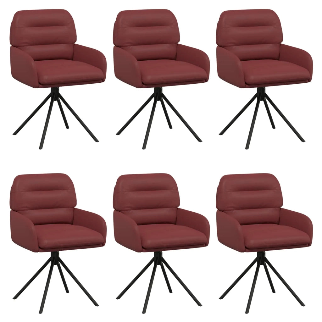 Sedie da pranzo girevoli 6 pcs Similpelle Rosso Vino 3428267