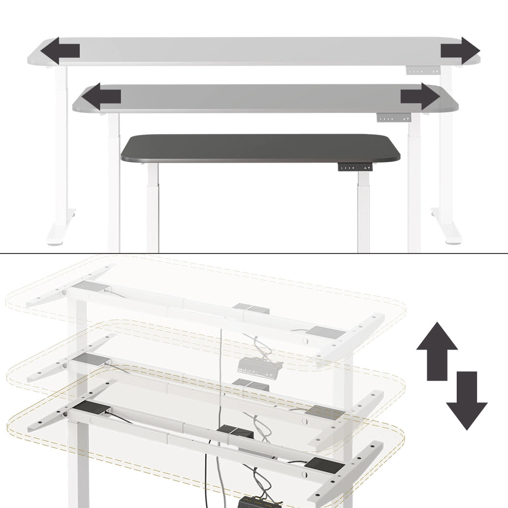 Vicco Scrivania Bianco/antracite 140 x 80 cm 2 motori