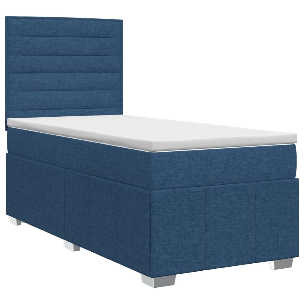 Letto box spring con materasso Blu 90 x 200 cm Tessuto 3454049
