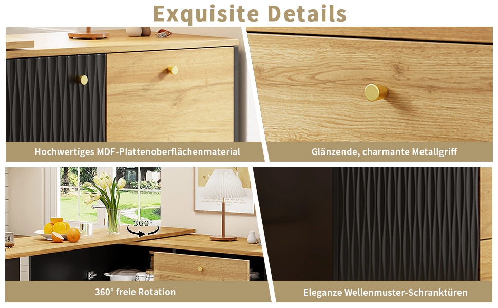 Tavolo Bar Allungabile con Vano ¨C MINIMAL ¨C Piano Effetto Legno, 138-204x39x104 cm