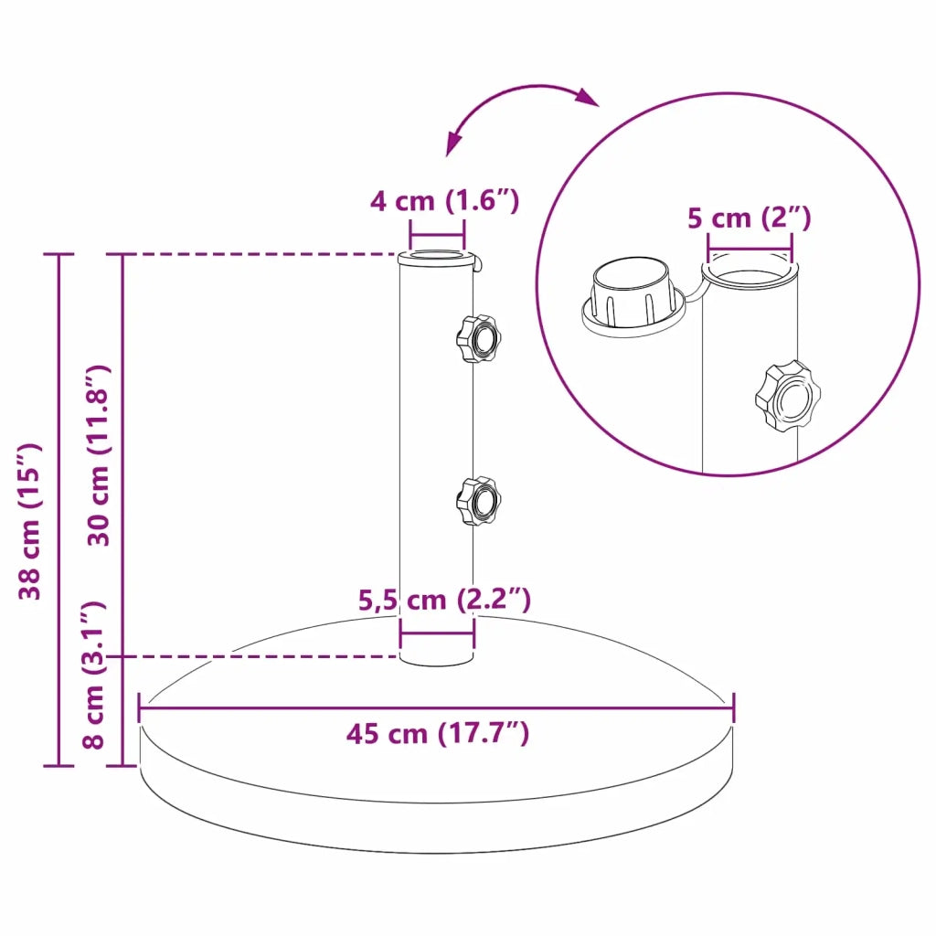 Base per parasole per palo da 40-50 mm 26.45 kg Grigio 42034378