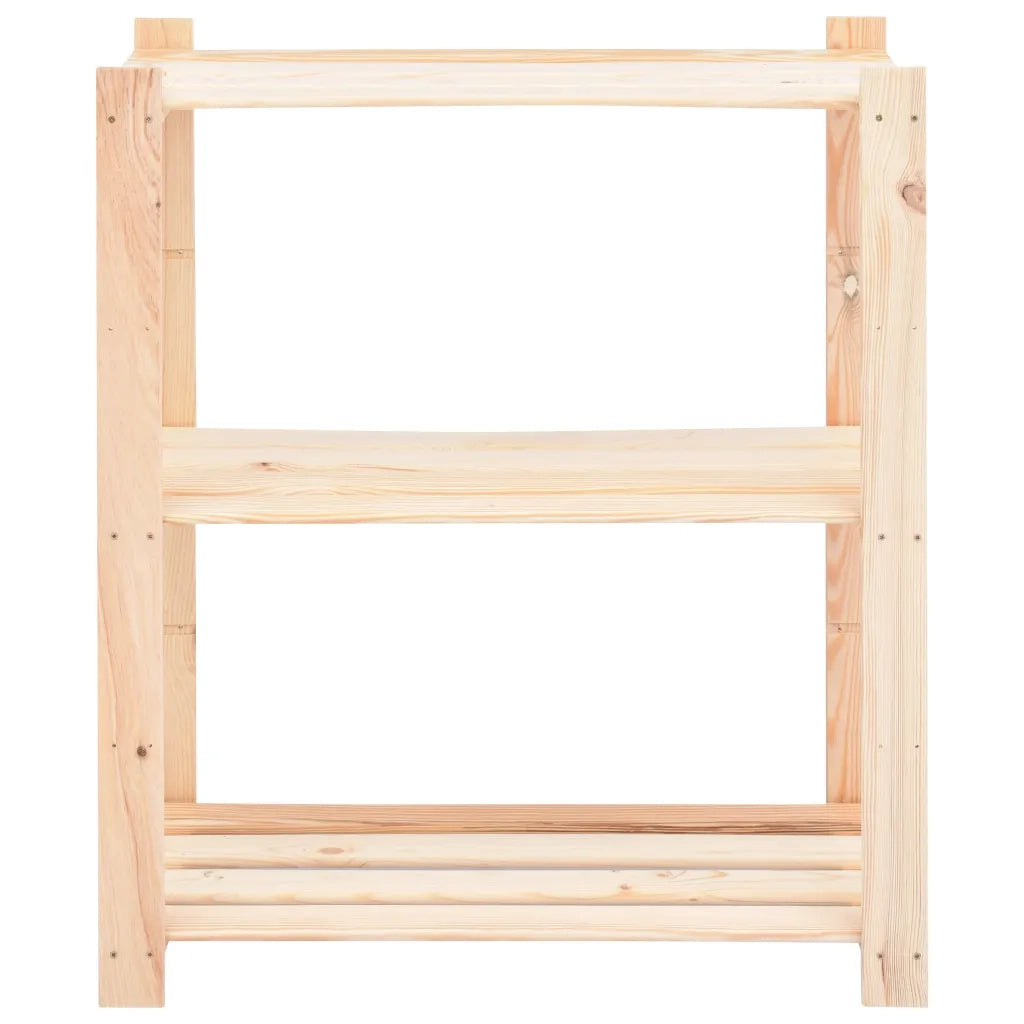 Scaffale a 3 Livelli 80x38x90 cm in Massello di Pino 150 kg CFW5575190