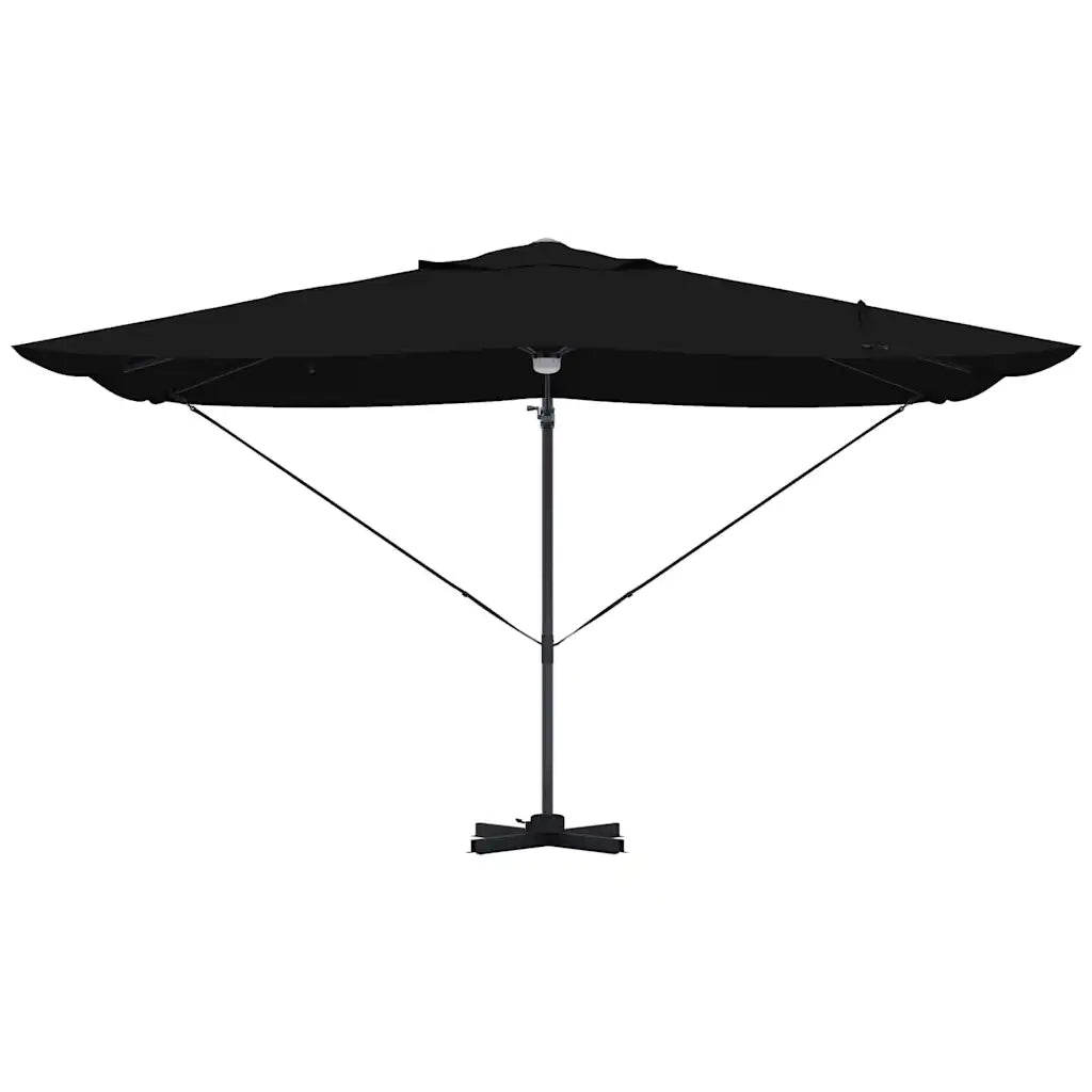 Ombrellone-Ombrello da giardino Nero 351 x 250 x 253 cm Poliestere e Alluminio