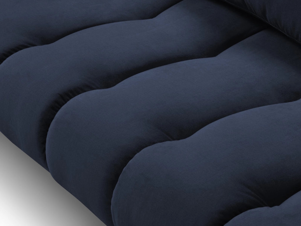 Cosmopolitan Design - Divano angolare destro "Hastings" 5 posti in velluto blu reale 