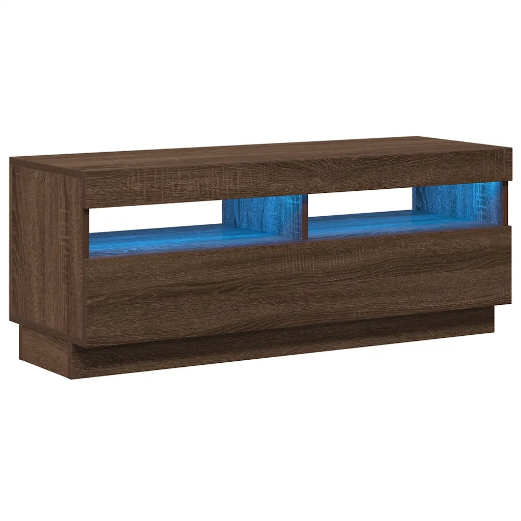 Mobile Porta TV con Luci LED-Mobile per TV-Credenza TV Rovere Marrone 100x35x40 cm