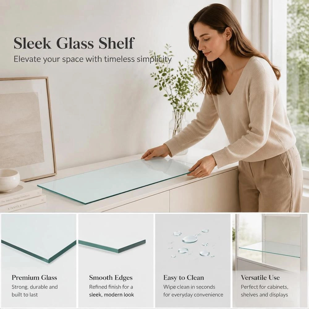 Shelf Glass Transparent 70x30 Cm