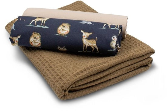 Set di stoffa wafelpiqué e cotone coordinato a colori, tessuto 100% cotone Tex Standard 100, set87