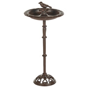 Fontana Uccelliera marrone Alimentatore d'acqua per uccelli in ferro per giardino Accento decorativo all'aperto