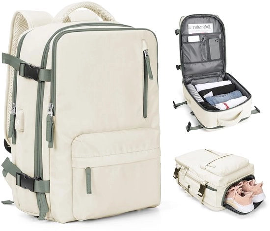 Borsa a Mano da Viaggio per Donne per Sotto Sedile con Tasca per Laptop 14 Pollici e Porta Scarpe, Verde Menta, Impermeabile