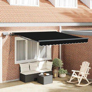 Tenda retrattile-Tenda parasole per balcone Nero 350 x 250 cm Tessuto 331115
