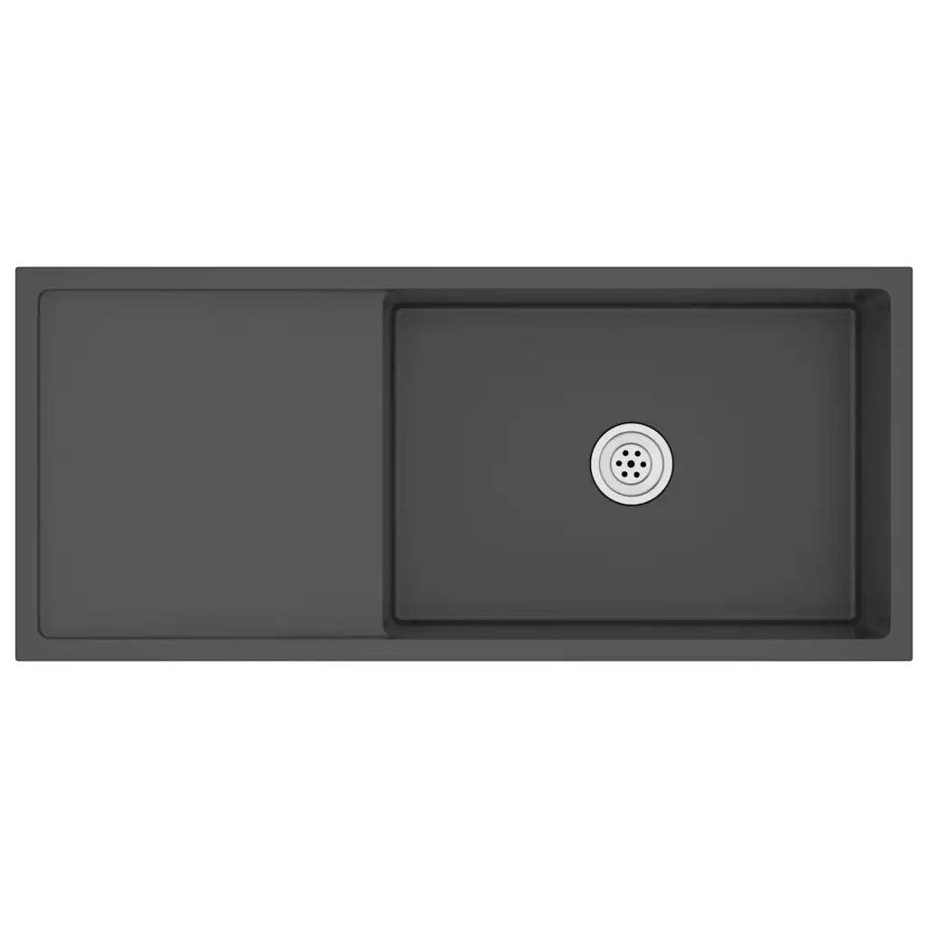 Lavello da Cucina Lavorato a Mano Nero in Acciaio Inox 51527