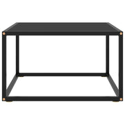 Tavolino da Salotto Nero con Vetro Nero 60x60x35 cm 322872