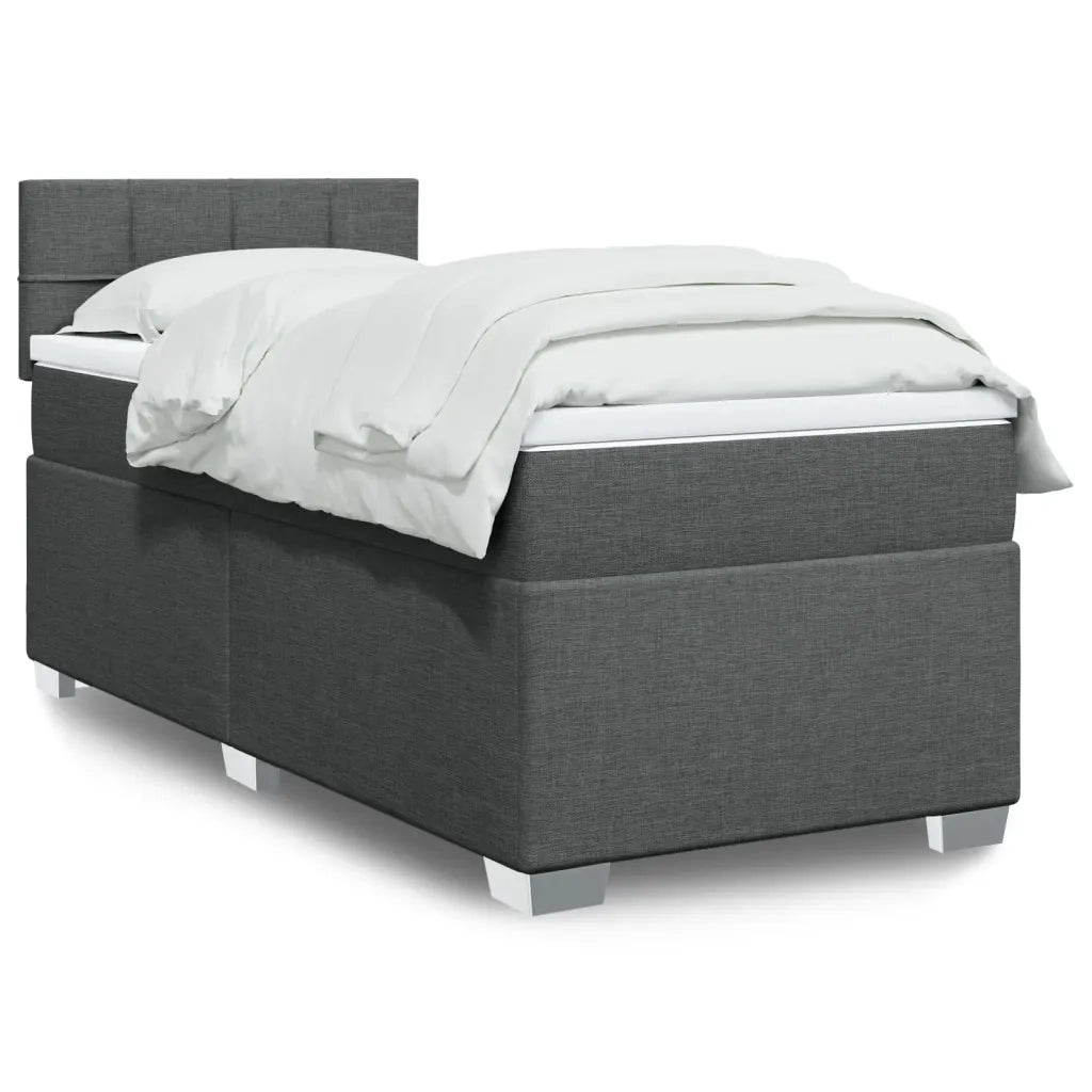 Giroletto a Molle con Materasso Grigio Scuro 90x190 cm Tessuto 3285744