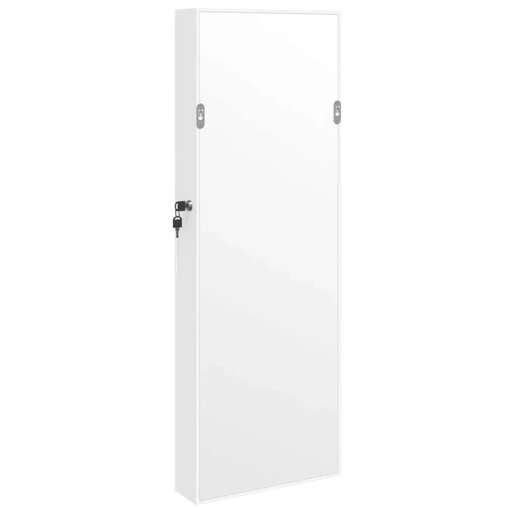 Armadio Portagioie a Specchio con Luci LED a Parete-Specchiera Portagioie con LED Bianco 819036