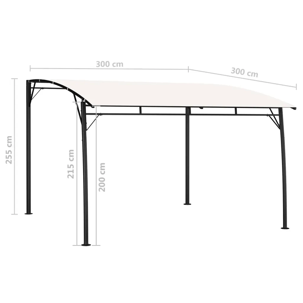 Tenda Parasole da Giardino 3x3x2,55 m Crema 47975