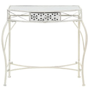 Tavolino Laterale | Tavolo laterale in Stile Francese in Metallo 82x39x76 Bianco