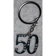 Trade Shop - 12 Portachiavi Porta Chiave Con Numero 50 Bomboniere Confetti Per Compleanno -
