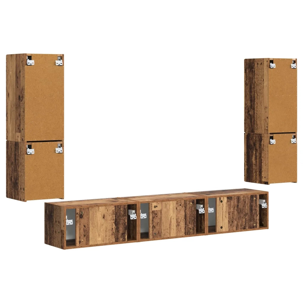 Set mobile TV 4 pcs Legno vecchio Legno multistrato 3409049