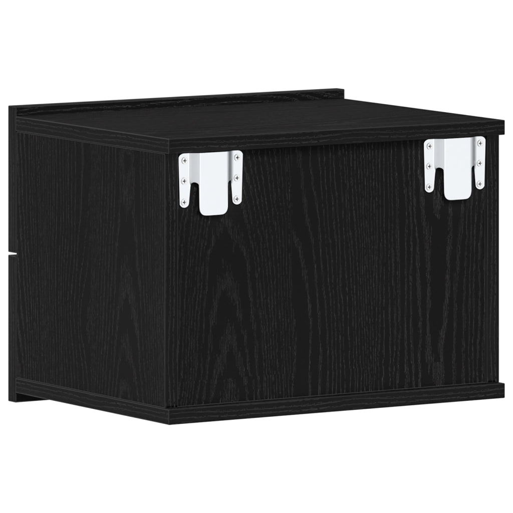 Comodino  Nero Rovere 40x30x30 cm in legno ingegnerizzato