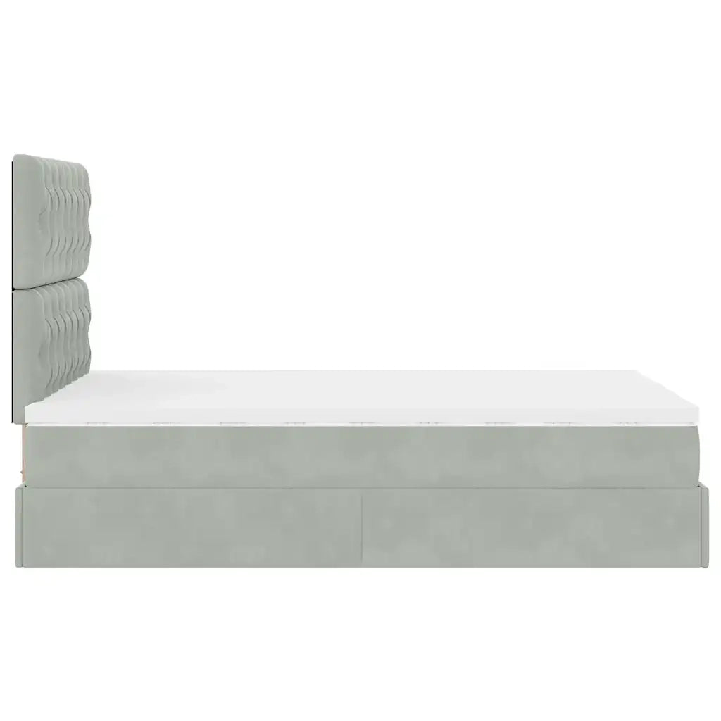 Struttura Letto Pouf con Materassi 120x200 cm Velluto 3313535