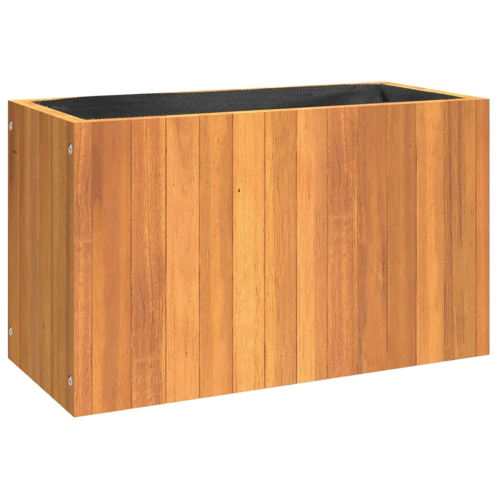 Vassoio per fioriera aiuola rialzata piante fiori terrazza giardino 59 x 27,5 x 35 cm legno massello di acacia marrone 02_0037687
