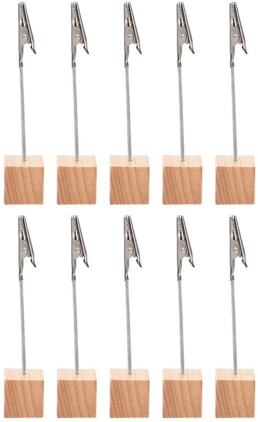 Clip per foto e cartine in legno - base multifunzionale - 10 pezzi - ideale per scrapbooking e artigianato - clip alligatore multifunzionale - per uso riciclabile