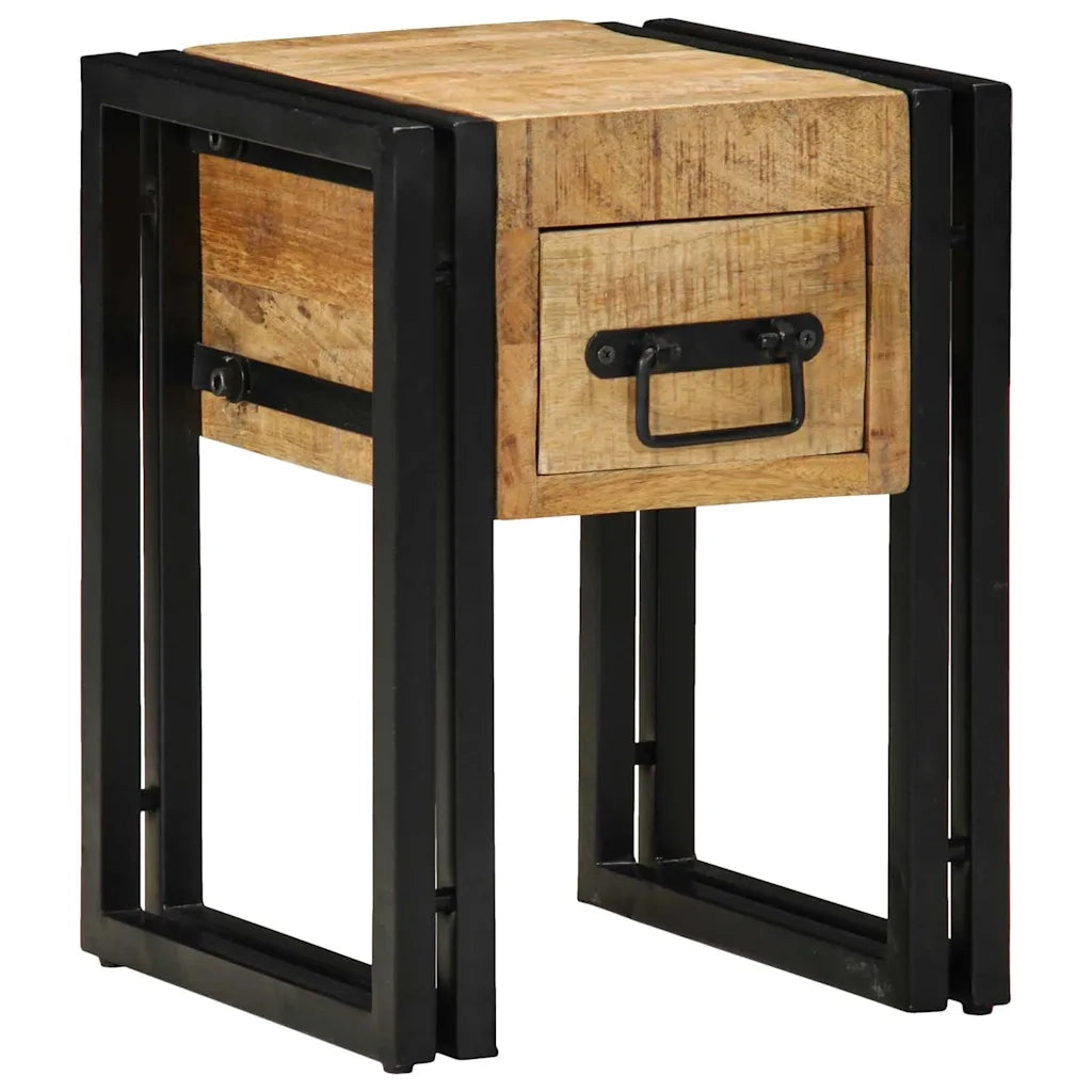 Tavolino Marrone e Nero 30 x 30 x 40 cm Legno di mango massello 4016715