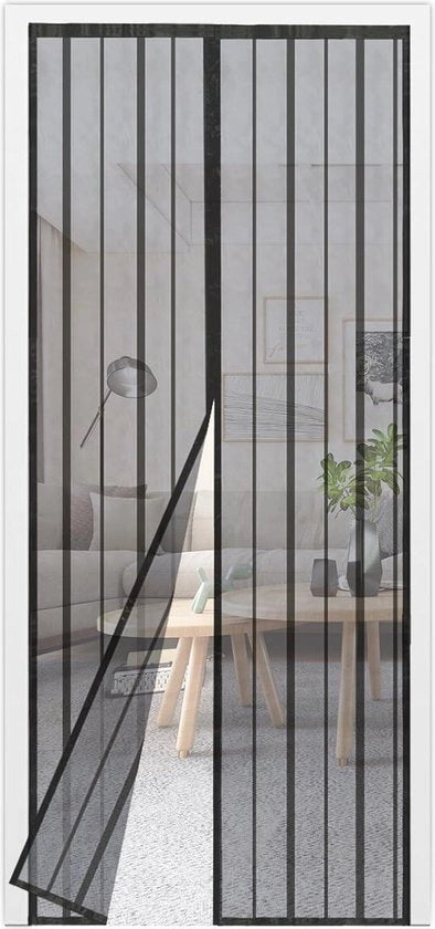Tendal per finestre Porta finestre senza forare - Tendicristallo magnetico - Protezione insetti - Montaggio facile - 85 x 220 cm Nero