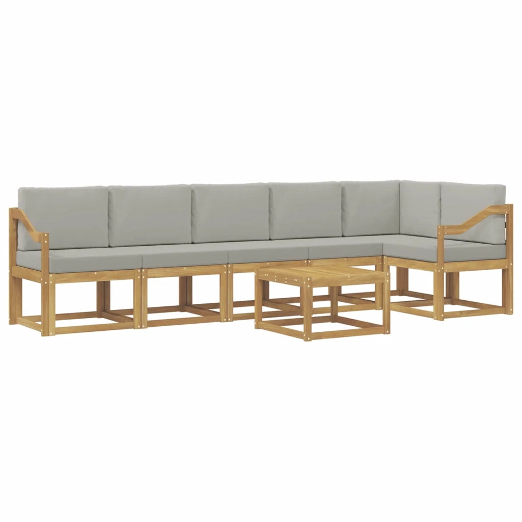 Set di divani da esterno 7 pcs Bianco e Grigio Chiaro 3387750